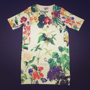 Botanical print mini dress